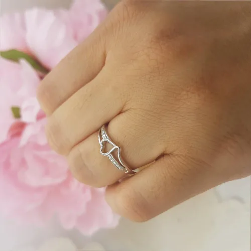 Miniatura 4 de Dazzlingrock Collection - Anillo de compromiso de oro blanco redondo de 0,08 quilates (ctw) de 10 quilates con diamantes blancos