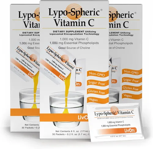 Miniatura 6 de LivOn Laboratories Lypo–Spheric Liposomal Vitamina C 1000mg 30 paquetes – Sin azúcar, apoyo inmunológico, a base de plantas – Fácil de tragar