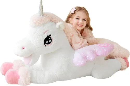 Miniatura 23 de IKASA Juguete de peluche de cerdo gigante, juguetes grandes de 30 pulgadas, regalos para niños, niñas, niños, novia y niños