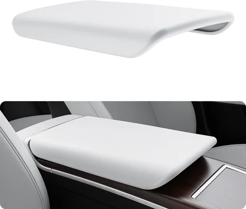 Miniatura 14 de BASENOR Funda para consola central mejorada para Tesla Modelo Y Modelo 3, funda de reposabrazos de TPU antideslizante, accesorios interiores
