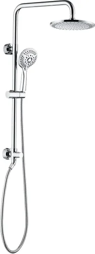 Miniatura 12 de BRIGHT SHOWERS Sistema de ducha, cabezal de ducha tipo lluvia de 9 pulgadas con ducha de mano de 5 funciones, combo de ducha doble con soporte
