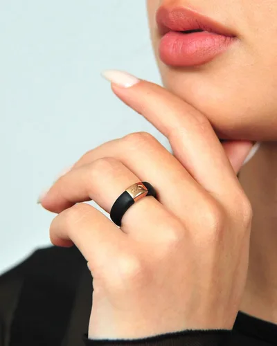 Miniatura 5 de Rinfit Anillos de silicona a juego para parejas, juegos de alianzas de boda de silicona para él y ella, diseño patentado MetalInfinity e Infinity