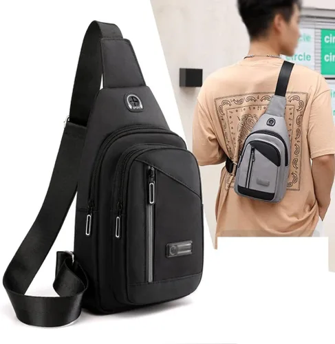Miniatura 3 de ZLXDP - Bolsa de pecho multifuncional para hombre, bolsa de hombro cruzada para hombre, bolsa de pecho para escuela, verano, bolsa de mensajeros