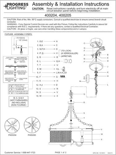 Miniatura 8 de Progress Lighting Austelle Collection - Lámpara de araña de 4 luces galvanizada