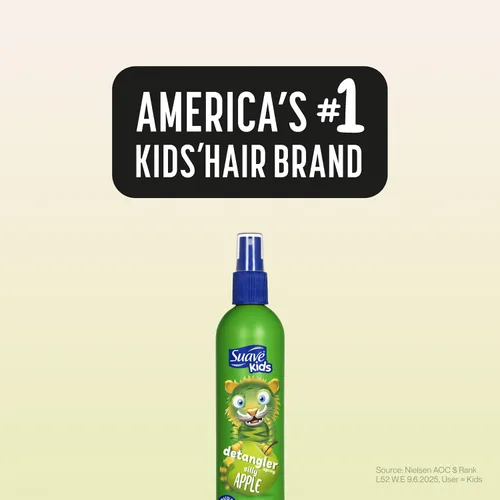 Miniatura 9 de Suave Spray desenredante de manzana para niños, acondicionador sin desgarros para niños, suaviza y domina los nudos para un cabello suave