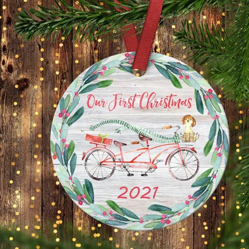 Miniatura 23 de Adorno de matrimonio de 1ª Navidad – Adorno de Navidad «Just Married» – Adorno de señor y señora – Adornos de boda – 1ª Navidad comprometida