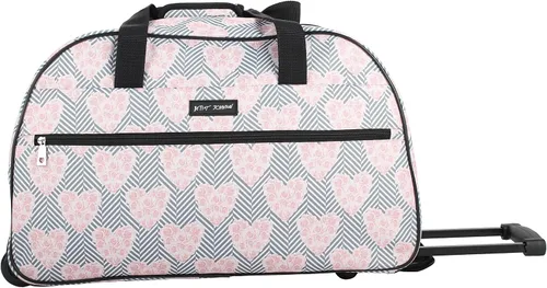 Betsey Johnson Colección de equipaje de mano de diseñador - Bolsa de lona ligera de 22 pulgadas - Maleta de viaje de negocios de fin de semana con 2