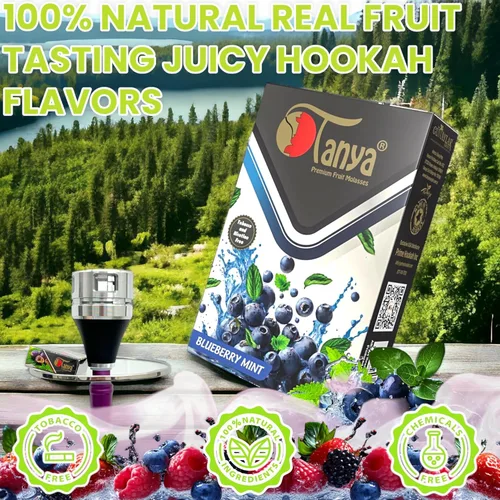 Miniatura 2 de Tanya Hookah Shisha Sabores, sin tabaco y nicotina, paquete variado de frutas, 1.76 oz (paquete de 3) fresa, arándano y mango.