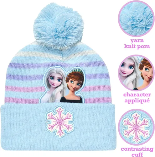 Miniatura 2 de Disney - Gorro de invierno para niñas y 2 pares de guantes o manoplas (edad 2-7)