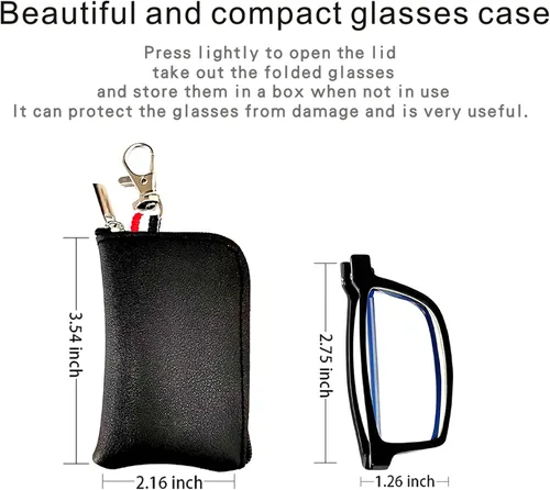 Miniatura 3 de Gafas de lectura plegables, lectores compactos portátiles para mujeres y hombres en estuche (paquete de 3 unidades 1.00)