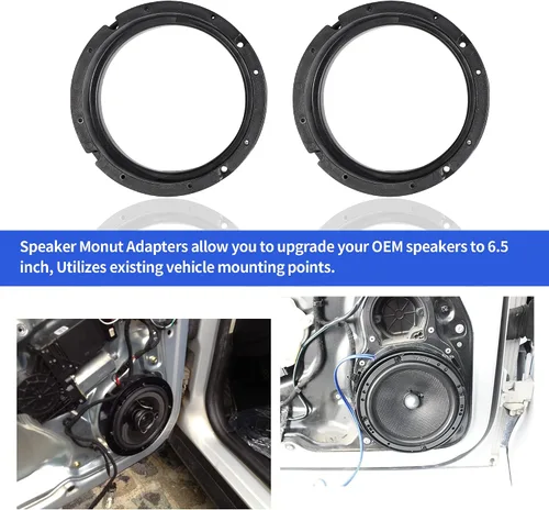 Miniatura 5 de RED WOLF Soporte adaptador de altavoz para puerta de automóvil de 6.5 pulgadas compatible con VW Volkswagen Passat Golf/Jetta/Beetle1999-2019