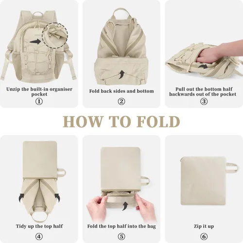 Miniatura 12 de ZOMFELT Mochila de senderismo para mujeres y hombres, mochila plegable ligera de 15 litros para viajes, mochilas de viaje pequeñas resistentes al