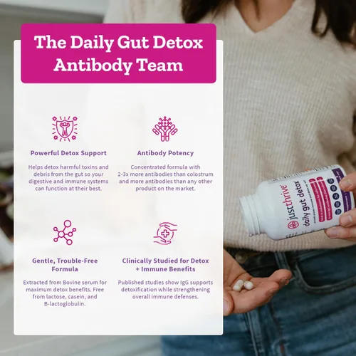 Miniatura 4 de Daily Gut Detox - Suplemento de desintoxicación ultraconcentrado y apoyo inmunológico con anticuerpos IgG - Promueve la salud intestinal