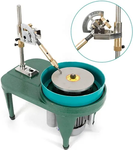 Miniatura 5 de Máquina pulidora de piedra de jade, máquina de facetado de gemas de 180 W 2800 RPM con disco de regazo de 6 pulgadas y brazo manipulador, 110 V