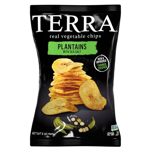 Miniatura 28 de Terra Papas fritas vegetales, Patatas dulces cortadas en ondas con sal marina, 5 onzas
