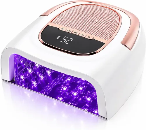 Lámpara de uñas inalámbrica LED UV de 96 W para uñas de gel y acrílicas, secador de uñas recargable con batería de 15600 mAh (más de 60 usos),