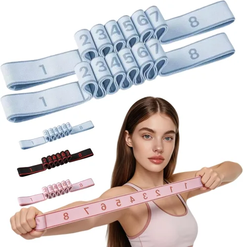 Miniatura 13 de Fitness Resistance Band for Stretching and Yoga, Fitness Resistance Bands with Handles, Number Stretch Resistances Band with Clear Markings, for