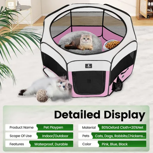 Miniatura 3 de X-ZONE PET Corralito Portátil para Perros, Corrales de Juego Portátiles para Mascotas para Cachorros, Gatos, Conejos, Pollitos, Carpa de Juego