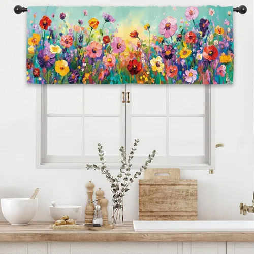 Miniatura 28 de Cortinas rústicas de cocina con puerta de granero de 27.5 pulgadas de ancho x 39 pulgadas de largo, cortinas de tratamiento de ventanas pequeñas