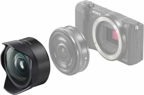 Miniatura 2 de Sony VCLECF2 0.394-0.512 in f/2.8-22 lente ojo de pez fijo convertidor de ojo de pez para cámaras Sony sin espejo, negro