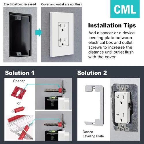 Miniatura 5 de CML - Placas de pared sin tornillos, paquete de 120 cubiertas decorativas para interruptor de luz, placa decorativa para interruptor de salida de 1