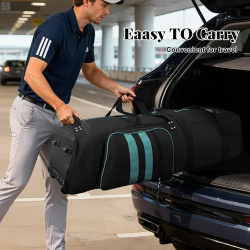 Miniatura 7 de Bolsa de viaje de golf con ruedas, al aire libre resistente 900D poliéster impermeable bolsas de golf de viaje, bolsas de viaje de golf