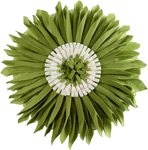Miniatura 13 de Almohada redonda suave y redonda con forma de girasol, cojín en forma de margarita, hecha a mano, almohada decorativa de flores de felpa suave