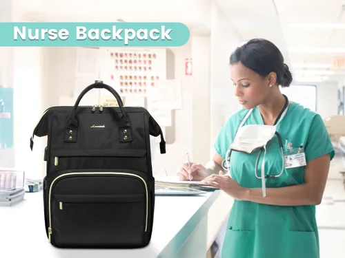 Miniatura 7 de LOVEVOOK Mochila para laptop de 17 pulgadas para mujer, mochila grande de viaje para computadora con puerto de carga USB, mochila antirrobo
