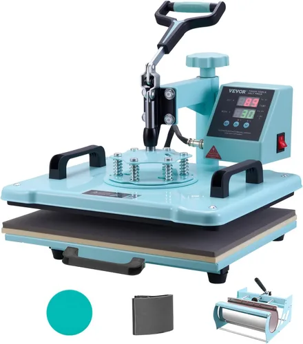 Miniatura 9 de Prensa de calor VEVOR, 12 x 15 pulgadas, máquina de transferencia de calor 5 en 1 con prensa para tarros de 30 oz, presión de camiseta con giro