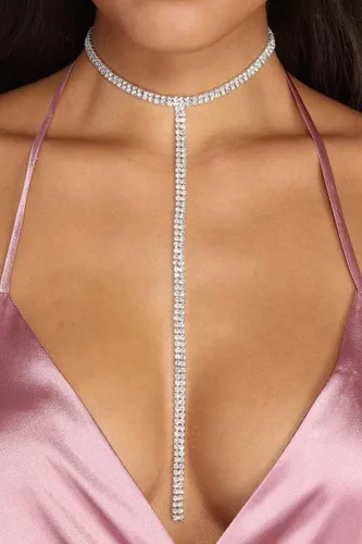 Miniatura 2 de Gargantilla de diamantes de imitación de plata brillante gargantilla de cristal para mujer
