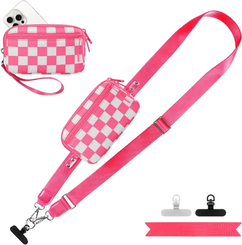 Miniatura 23 de YFWE Correa de clip and go para teléfono con cartera cruzada, cordón ajustable para teléfono con cartera RFID desmontable, correa universal