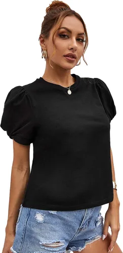 Miniatura 4 de SweatyRocks Camiseta de verano de manga corta abombada para mujer