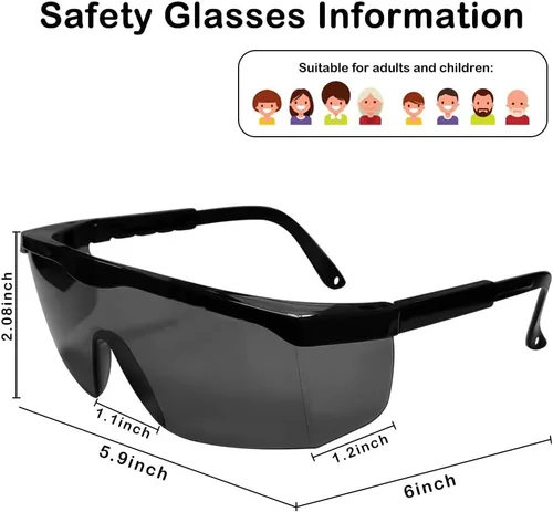Miniatura 3 de Gafas de Seguridad de Protección contra Luz UV, Gafas Protectoras de Bloqueo de Luz Azul UVC 400, Lentes Ansi Z87 con Patillas Ajustables, Gafas