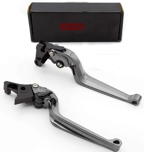 Miniatura 8 de Krace Palancas de freno de embrague de motocicleta para Kawasaki ZX10R / RR/KRT ZX 10R 2016-2018 ajustable negro largo