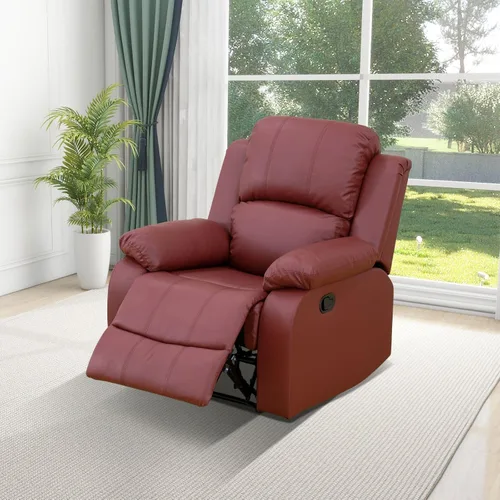 Miniatura 39 de Conjunto de sofá para sala de Estar, sillón reclinable de cuero transpirable, sofá de 3 plazas para cine en casa con portavasos para apartamento