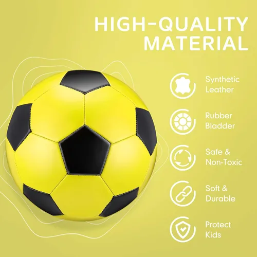Miniatura 4 de Deekin 2 pelotas de fútbol de interior para niños, tamaño 2, tamaño 3, con bomba de inflador, regalo deportivo para entrenamiento y práctica