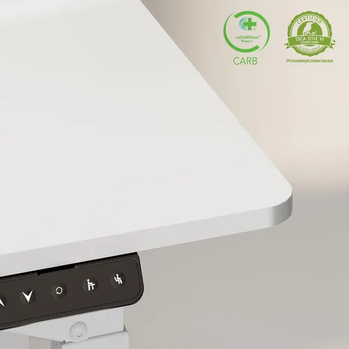 Miniatura 6 de SANODESK Escritorio de pie de 4 patas, escritorio eléctrico ajustable en altura con ajustes preestablecidos de memoria para oficina en casa, Blanco