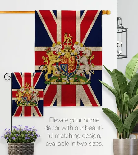 Miniatura 8 de Escudo de armas Reino Unido Bandera de jardín dulce vida simpatía recuerdo conmemorativo duelo amor apoyo emoción Postive House Banner pequeño patio