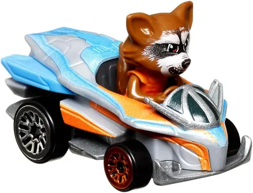 Miniatura 4 de Hot Wheels RacerVerse - Vehículo fundido a presión con conductor de mapache cohete escala 1:64