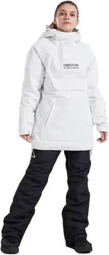Miniatura 5 de Chaqueta anorak de esquí para mujer, impermeable, resistente al viento, cálido, para snowboard, abrigo de invierno con capucha