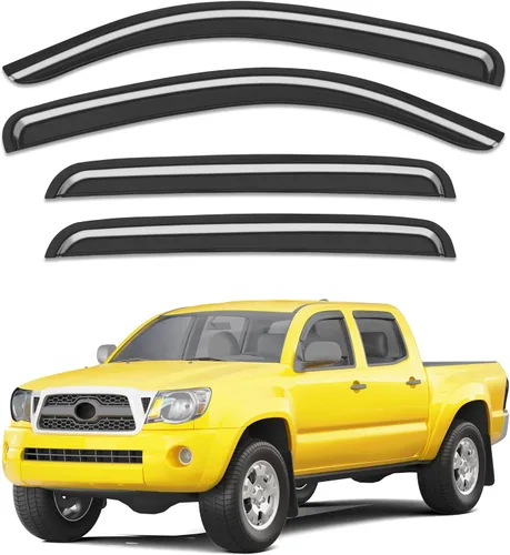 Miniatura 40 de Protectores de lluvia extra gruesos para ventana Chevrolet (Chevy) Silverado GMC Sierra 1500 2500HD 3500HD 3500HD Crew Cab 2019-2026, deflectores