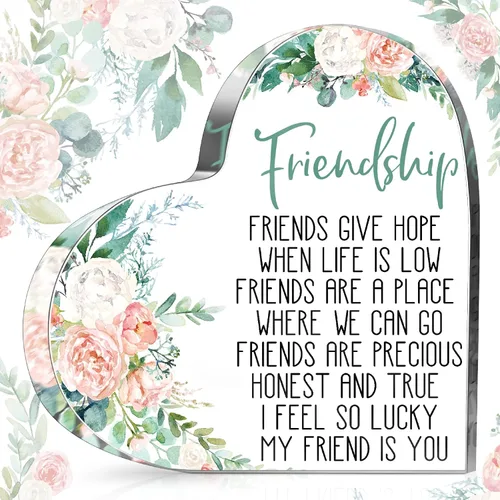 Miniatura 14 de Spiareal Regalo para Amiga Amistad Mujeres Amiga Amistad Cumpleaños Regalo de Ánimo Corazón de Acrílico Mariposa Recuerdo Pisapapeles para Casa