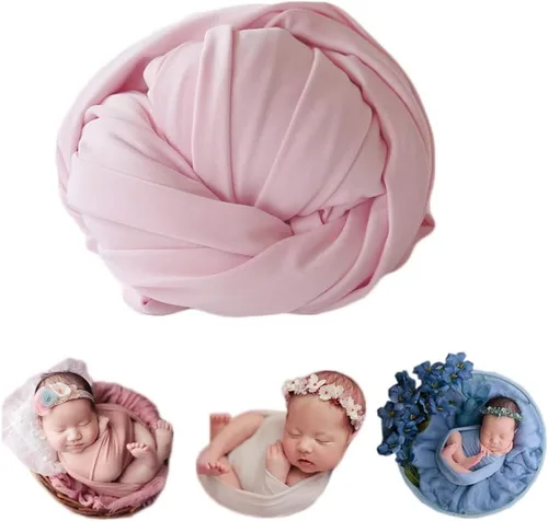 Miniatura 13 de Coberllus Accesorios de fotografía para recién nacidos, manta elástica sin arrugas para niños y niñas Azul
