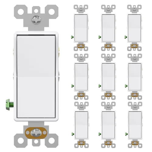 Miniatura 18 de AIDA Paquete de 1 interruptor de luz basculante Decora de 3 vías, interruptores de luz eléctricos con conexión a tierra automática de 15 amperios