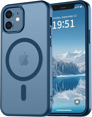 Miniatura 80 de vnnink para iPhone 12 y iPhone 12 Pro, funda de teléfono celular translúcida con protección contra caídas de grado militar, mate magnética