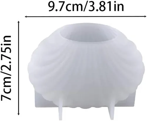 Miniatura 4 de Surakey Molde de carcasa de silicona, molde de resina de caracola, molde de silicona de concha de mar para velas, molde de jabón, molde de Grande