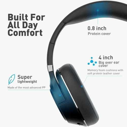 Miniatura 3 de H300 Auriculares inalámbricos Bluetooth con micrófono, auriculares sobre la oreja con dongle USB y función de silenciar, micrófono retráctil