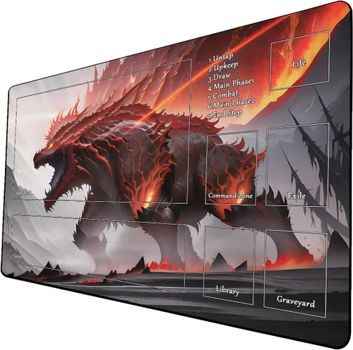 Miniatura 41 de Tapete de juego de cartas coleccionables AI Painting – Tapete de juego MTG con zonas, 24 x 14 pulgadas, tapete de juego MTG de alta calidad – El