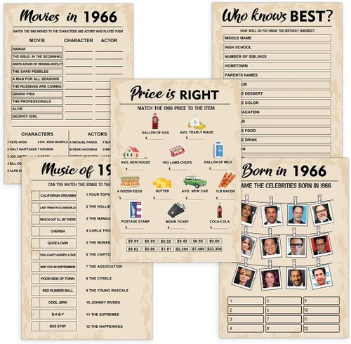 Miniatura 17 de QUPT Juegos de Fiesta de 30 Cumpleaños, Conjunto de 2 Actividades para 15 Invitados, Paquete de Juegos Nacidos en 1996, Suministros de Fiesta