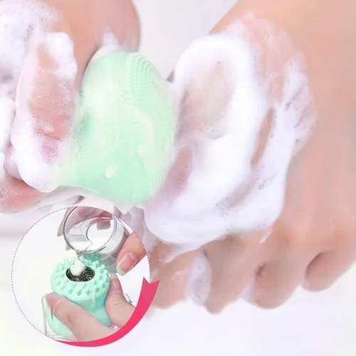 Miniatura 8 de Cepillo de limpieza facial, limpiador facial de mano de silicona, exfoliante, eliminación de grasa, masaje, medusas, pulpo, cepillo de lavado facial